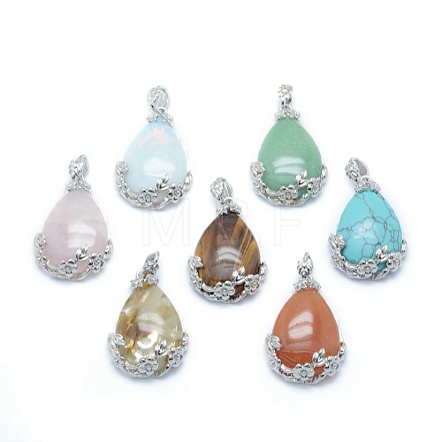 Natural & Synthetic Mixed Stone Pendants G-P393-B-1