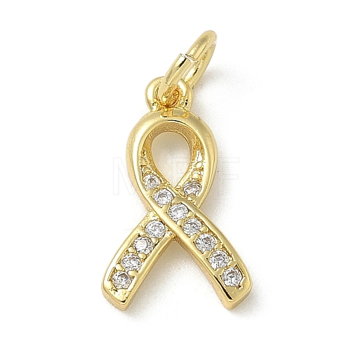 Rack Plating Brass Micro Pave Cubic Zirconia Pendants KK-K392-46G-1