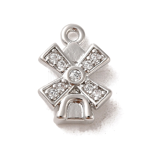 Brass Micro Pave Cubic Zirconia Charms KK-C043-02P-1