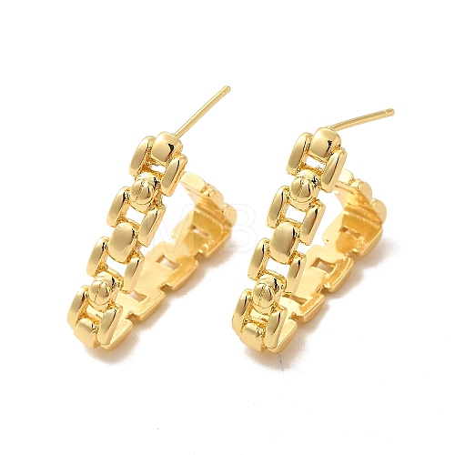 Rack Plating Brass Triangle Stud Earrings for Women EJEW-F308-07G-1