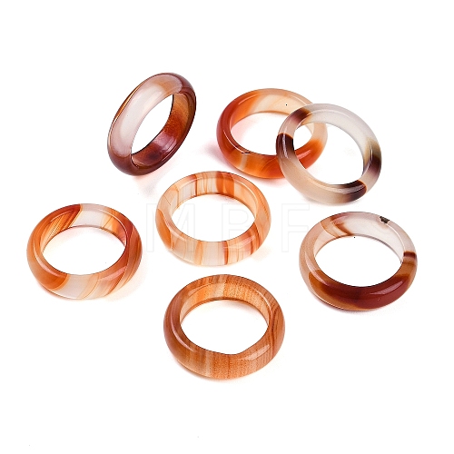 Dyed & Heated Natural Agate Finger Rings for Women RJEW-Z075-02I-1