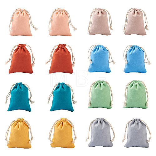 40Pcs 8 Colors Polycotton Canvas Packing Pouches ABAG-MB0001-07-1