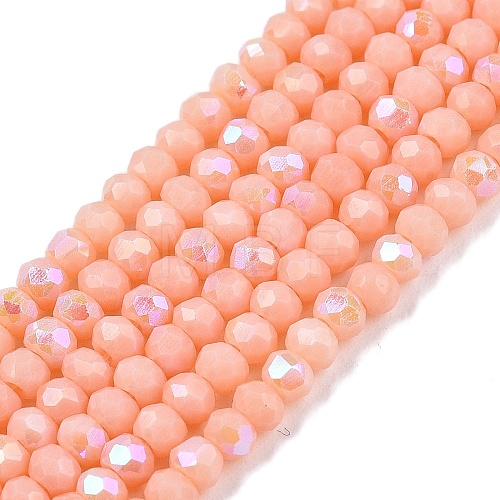 Electroplate Opaque Solid Color Glass Beads Strands EGLA-A044-P1mm-L33-1