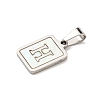 Vacuum Plating 304 Stainless Steel Pave Natural White Shell Pendants STAS-S130-03P-H-2
