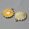 Light Gold Plated Alloy Enamel Pendants ENAM-WH0001-36LG-02-2