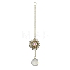 Glass Flower Hanging Suncatchers HJEW-P018-F03-3