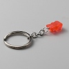 Candy Color Transparent Bear Resin Pendant Keychain KEYC-WH0034-34B-05-2