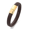 Braided Microfiber Leather Cord Bracelets for Women Men BJEW-D304-05G-01-2