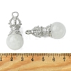 Natural Quartz Crystal Round Pendants G-C114-04P-18-4