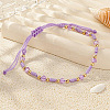 Glass & Brass Beads Braided Bead Bracelets LS-ZQ2730-4