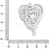 304 Stainless Steel Textured Heart Links Connector Charms STAS-F340-05P-3