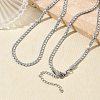 304 Stainless Steel Box Chain Necklace and Bracelet Set SJEW-D091-03P-5