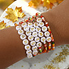 6Pcs 6 Styles Bohemian Handmade Word Resin & Plastic Colorful Glass Beaded Friendship Stretch Bracelets for Men Women PI5207-1-1
