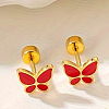 Butterfly Stainless Steel Enamel Stud Earrings XO5160-4-1