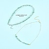 Natural Red Aventurine & Green Aventurine & Amethyst & Rose Quartz & Synthetic Turquoise Chips Beaded Necklaces NJEW-FS00013-3