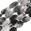 Natural Tourmalinated Quartz/Black Rutilated Quartz Beads Strands G-D365-C02-2