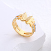 Butterfly Frosted 304 Stainless Steel Finger Rings for Women LR7265-8-1