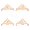 Olycraft Rubber Wood Carved Onlay Applique AJEW-OC0001-48-1