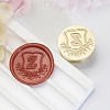 Golden Tone Round Wax Seal Brass Stamp Heads AJEW-Z034-02G-Z-1