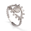 304 Stainless Steel Eye Open Cuff Rings for Women RJEW-G285-76P-1