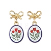 Printed Handmade Porcelain Dangle Earrings EJEW-JE07488-5