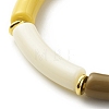 Imitation Jade Acrylic Curved Tube Beaded Stretch Bracelet for Women BJEW-JB08436-02-5