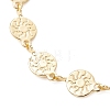 Brass Flat Round with Sun Pattern Link Bracelets BJEW-JB13480-3