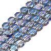 Electroplate Translucent Glass Beads Strands X-EGLA-N002-27-D03-1