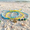 Summer Beach Style Adjustable Synthetic Green Turquoise Imperial Stone Beaded Bracelet Set UQ9789-1-3
