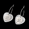 Natural Quartz Crystal & 304 Stainless Steel Hoop Earrings for Women EJEW-G475-04P-02-4