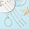 Natural Cultured Freshwater Pearl & Dyed Freshwater Shell Beaded Bracelets for Women BJEW-JB14213-1