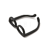 Brass Glasses Frame Open Cuff Ring for Women RJEW-F140-140EB-3