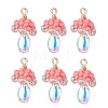 Glass Seed Beaded Jellyfish Pendants PALLOY-MZ00706-04-1