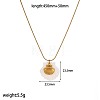 Summer Beach 304 Stainless Steel & Carved Natural Shell Pendant Necklaces for Women WG88CDD-02-1
