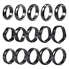 15Pcs 15 Styles Synthetic Hematite Plain Band Finger Rings RJEW-BY0001-01-9