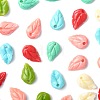 28Pcs 7 Colors Synthetic Coral Dyed Leaf Charms CORA-FS0001-01-3