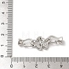 Flower Brass Micro Pave Clear Cubic Zirconia Fold Over Clasps KK-A227-28P-3