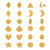 24Pcs 12 Style 304 Stainless Steel Stud Earring Findings STAS-FH0001-76-1