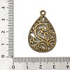 Tibetan Style Alloy Filigree Teardrop Pendants TIBEP-Q041-042AB-NR-3