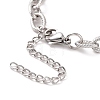 304 Stainless Steel Textured Cable Chain Bracelet for Men Women BJEW-E031-11P-02-3