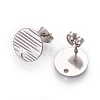 Non-Tarnish 304 Stainless Steel Ear Stud Findings X-STAS-O119-17C-P-1