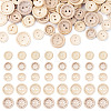 100Pcs 5 Colors 2-Holes Wood Buttons BUTT-TA0001-52-1