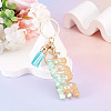 Alloy & Resin Tassel Keychainss AJEW-TADJ0001-20G-04-4