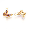 Brass Micro Pave Cubic Zirconia Charms KK-N262-112A-G-2