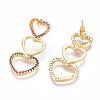 Brass Micro Pave Cubic Zirconia Dangle Stud Earrings EJEW-L224-50A-G-2