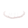 Natural Rose Quartz Chip Beaded Necklaces with 304 Stainless Steel Lobster Claw Clasp & Chain Extender NJEW-JN04225-01-4