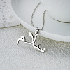 304 Stainless Steel Arabic Pendant Necklaces WGC6A2A-10-1