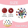 30Pcs Glass Rhinestone Clay Pave Round Beads RB-YW0001-24-3