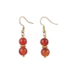 Round Natural Banded Agate Dangle Earrings EJEW-JE06466-2