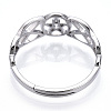 304 Stainless Steel Hollow Out Pentagram Adjustable Ring for Women RJEW-T027-12P-4